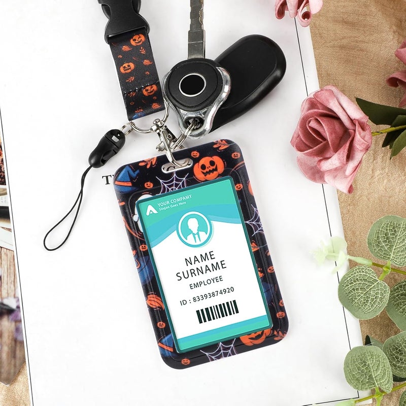 Hinsly ID Badge Holder with Lanyard Halloween Decoration Gifts, Retractable Badge Holders Reels with Lanyards Adjustable, for Women Kids Teacher Nurses Doctor Student - Image 5